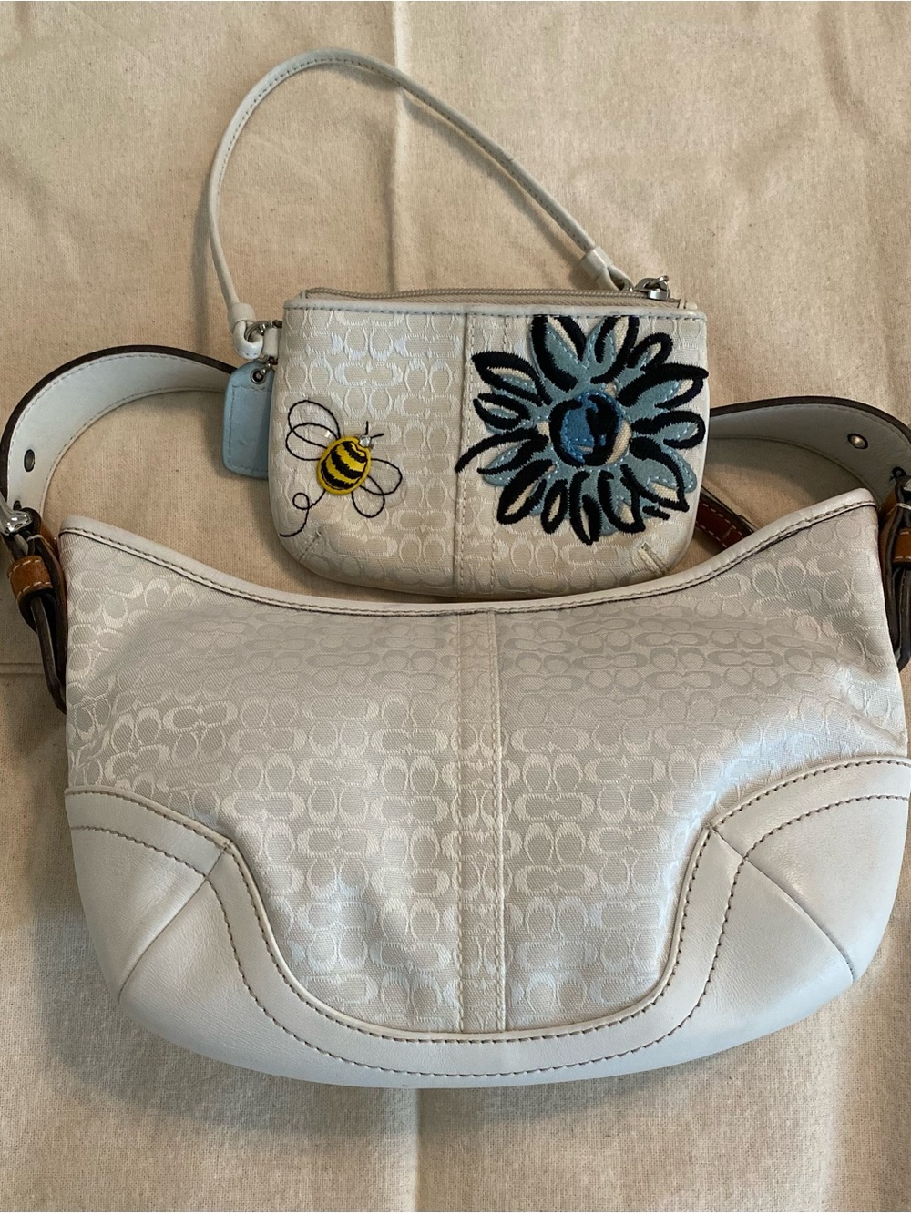 Vintage Coach Soho Mini Signature Hobo Bag with Wristlet